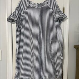 Petite Plume Striped Blue and White Women's Nightgown